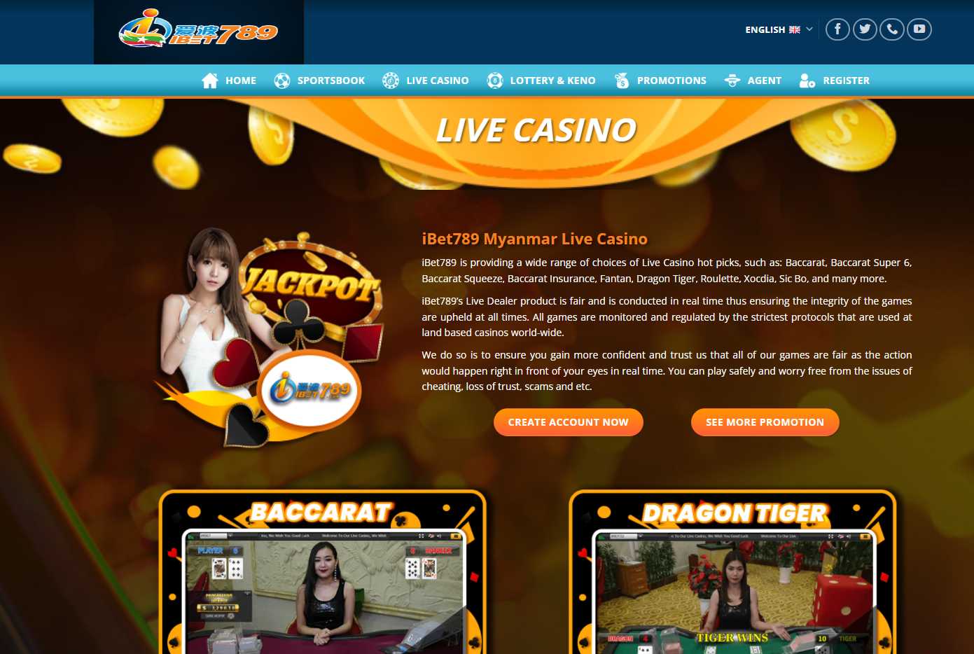 Play iBet789 casino games